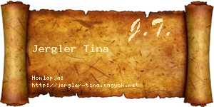 Jergler Tina névjegykártya